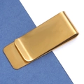 Minimalist gold stainless steel money clip with a matte finish for cash and cards - Mirror Gold Money Clip