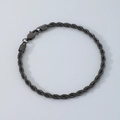 Pulsera de cadena de cuerda torcida negra minimalista con cierre de langosta - Pulsera 20CM / 4mm / Negro
