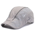 Grey breathable mesh flat cap for men with Sport Fashion print for outdoor casual wear - Adjustable / Light Gray