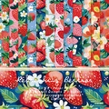 6-inch Refreshing Berries paper pad with 12 floral strawberry cardstock designs - 21016a 24 Sheets