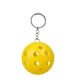 Yellow hollow golf ball keychain with durable metal ring and plastic lattice texture - Hollow Ball Yellow