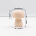 Unfinished wooden mushroom toy with 3.2cm height and 2.5cm width dimensions - (25×32mm) Round Head Mushroom