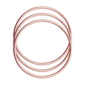 Tre braccialetti intrecciati in oro rosa con finitura glitterata e design minimalista - Set di anelli incrociati oro rosa (30081)