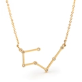Collar signo del zodiaco dorado en acero inoxidable con colgante y piedras de circón - Tauro