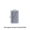 Rectangle silicone resin mold for DIY sweater pendant crafting 8cm x 4.1cm - Rectangle