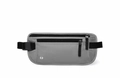Slim grey RFID blocking money belt with waterproof fabric and dual zippered pockets - Light Gray