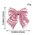 Pink glitter Christmas bow 25cm x 25cm decoration for holiday tree ornament - Pink