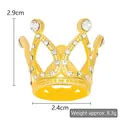 Detail view of mini gold alloy crown with rhinestones, 2.9cm height and 2.4cm width - 5J55 Diamond Small Gold Round 01