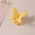 Pinza para el pelo de mariposa amarillo mate con muelle metálico para peinado moderno - A granel / Amarillo Tierra