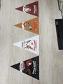 Set di bandierine natalizie in carta con Babbo Natale e pupazzo di neve su legno - Bandiera triangolare 2.5m