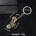 Vintage bronze alloy motorcycle keychain pendant with detailed product size specifications - Antique Bronze-Motorcycle
