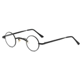 Classic matte black steampunk retro small round sunglasses with a slim frame design - Matte Black Clear Lens C12