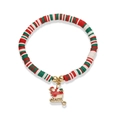 Détail du bracelet de Noël avec pendentif Père Noël et perles en pâte polymère - Argile Polymère Père Noël Émaillé