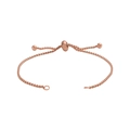 Minimalist adjustable rose gold bolo bracelet with sleek chain and bead accents - Cross Type / Rose Gold