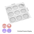 Stampo in silicone fai-da-te per basi di supporto telefono con motivi di zampe e cuori - 9 Cavità Animali / Traslucido