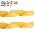 Easter decorative yellow mesh ribbon with wired edge for party DIY crafts decoration - 2 Meters / Gold