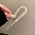 Épingle à cheveux en U, finition perle irisée avec gravure Creation France - Blanc Sirène Croissant (7#)