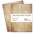 50 sheets of 100GSM vintage A4 brown stationery paper with a classic aged texture - Tan Uniform Aged Style (FG03-D)