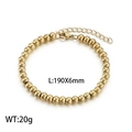 Bracelet à perles en acier inoxydable plaqué or 18K avec fermoir mousqueton 190x6mm - Bracelet Or (KB57918-Z)