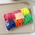 Rainbow high-elastic seamless hair ties set in vibrant multi-color assorted bundles - Fluorescent Colors 50Pcs