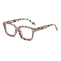 Occhiali da lettura anti luce blu montatura quadrata tartarugata con cerniere a molla - +1.00 Diottria / Tartarugato Bianco