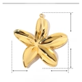 Dimensioni dettagliate di un ciondolo a fiore in acciaio dorato alto 29 mm e largo 28 mm - YE541-Cinque Petali Specchio