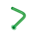 L-shaped green glass nose stud piercing jewelry displayed on a clean white background - Transparent Green L-Shape 1x6.5x2mm