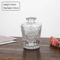 Vintage relief glass vase with crown patterns for home decor, height 9.8cm, diameter 6.6cm - Short Relief