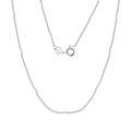 S925 sterling silver chain necklace with Italy hallmark and spring ring clasp - 1.0mm Bar Link Chain / 51cm-60cm (Inclusive)