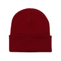 Berretto in maglia minimalista bordeaux scuro in caldo tessuto invernale tinta unita - Taglia unica / Bordeaux