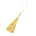 Golden yellow silk tassel charm with hanging loop for DIY bookmarks and resin crafts - Ice Silk Tassel / Beige