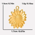 Dimensioni dettagliate del ciondolo a sole dorato in acciaio inossidabile 304 per gioielli - Oro