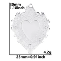 Detalle del colgante corazón vintage con dimensiones 30mm de alto y 23mm de ancho - Solo colgante / Color Acero