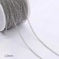 1.0mm silver curb chain with lobster clasp extension for DIY jewelry making - 1.0mm Round Cable Chain Platinum Plated / 1 Meter/Pack