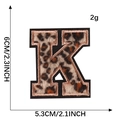 Leopard print embroidered letter K patch for clothing accessories 6CM x 5.3CM size - Letter K