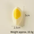 Realistic PVC boiled egg model half-cut egg keychain charm size 5cm 10.5g - 1/4 Hard-boiled Egg - No Ring