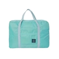 Borsa da viaggio pieghevole verde menta in tessuto oxford impermeabile con manici grigi - Ciano