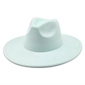 Detail of mint green fedora hat featuring a wide brim and premium suede texture - M (56-59cm) / Mint Green Suede