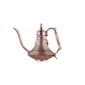 Spilla a teiera in bronzo vintage con trame a rilievo su sfondo bianco pulito - Teiera in Bronzo (TZ237)