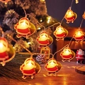 Ghirlanda luminosa a LED bianco caldo con simpatici personaggi natalizi di Babbo Natale decor - Modello USB 10M 80LED / Babbo Natale Zaino