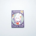 Mini cute cartoon bunny purple sticky note pad for students with Happy Every Day text - Happy Every Day Rabbit (SR2008-44)