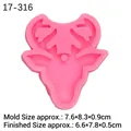 Pink elk head silicone mold for fondant or chocolate with detailed size measurement - Style 1 Reindeer Head / Pink