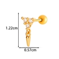 Golden diamond rhombus ear cartilage stud with zircon stones and cone pendant detail - Triangle with Cone Style(2605-5#) / Gold
