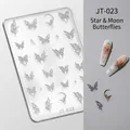 3D metallic silver moon and butterfly nail art stickers variant JT-023 for DIY design - High Transparent Silicone Mold JT-023 (Star Moon Butterfly)