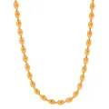 Goldene Edelstahlkette mit ovalen Perlen und poliertem Finish für Damen - Gold (KCD545)
