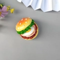 3D resin hamburger refrigerator magnet with detailed sesame bun and layered meat - New Hamburger