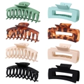 Matte 11cm Haarklammern in rechteckigen und halbkreisförmigen Formen, diverse Farben - Halbkreis- & Rechteckkombination / Set in OPP-Beutel / 8er Set / Mehrfarben-Kombination