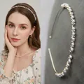 Cerchietto sottile in lega con eleganti pietre occhio di gatto e strass brillanti incastonati - Fata Dei Fiori Di Perle E Strass