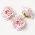 Tres cabezas de rosas artificiales rosa claro para manualidades de boda y decoración floral - #2 Rosa Vintage (Pack de 3)