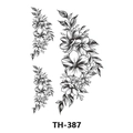 Waterproof temporary tattoo sticker with black and white floral patterns model TH-387 - Th-387 / 210*148mm